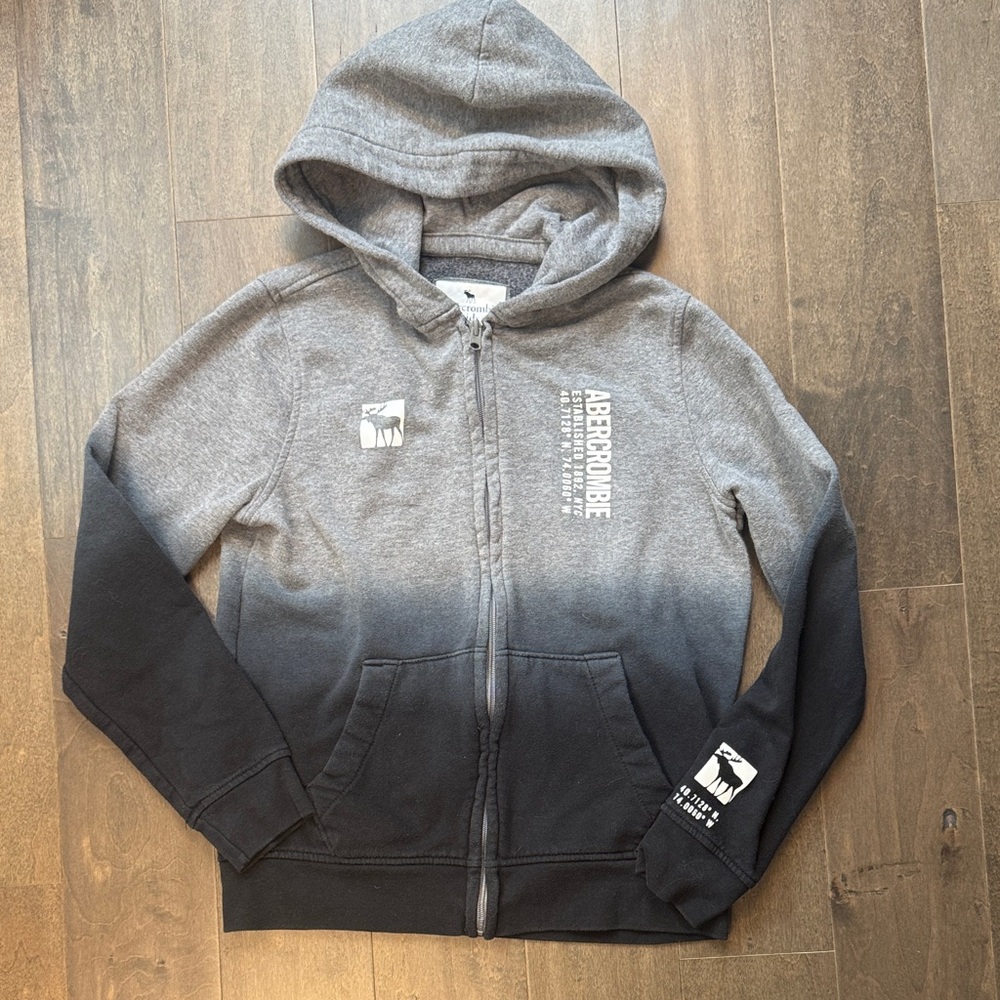 Abercrombie & Fitch Kids Ombre Gray and Black Hoodie